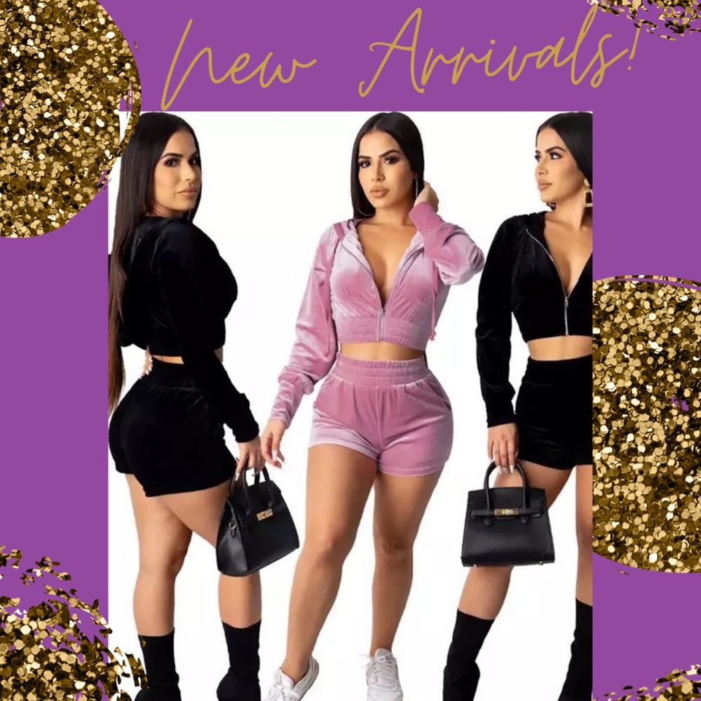 Super soft , velvet matching 2 piece track suit